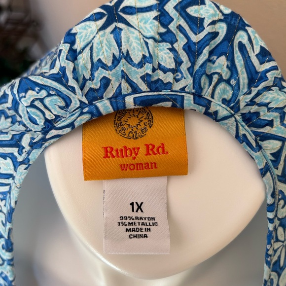 1X Ruby Red, Blue/White/Yellow Tunic - Picture 4 of 7